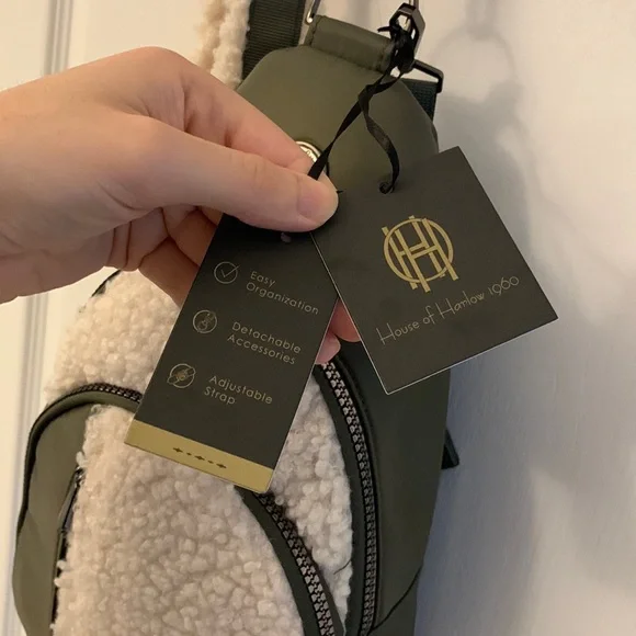Green House of Harlow 1960 Nylon and Sherpa Sling Bag
